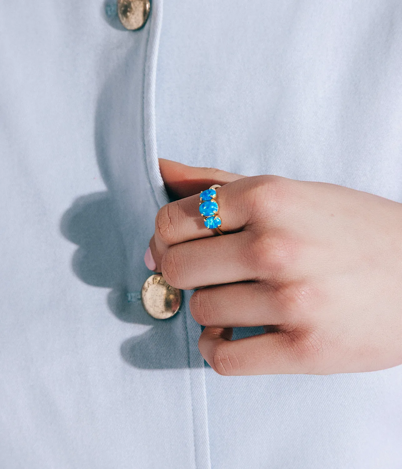 Loren Hope Nola Ring ring blå opal