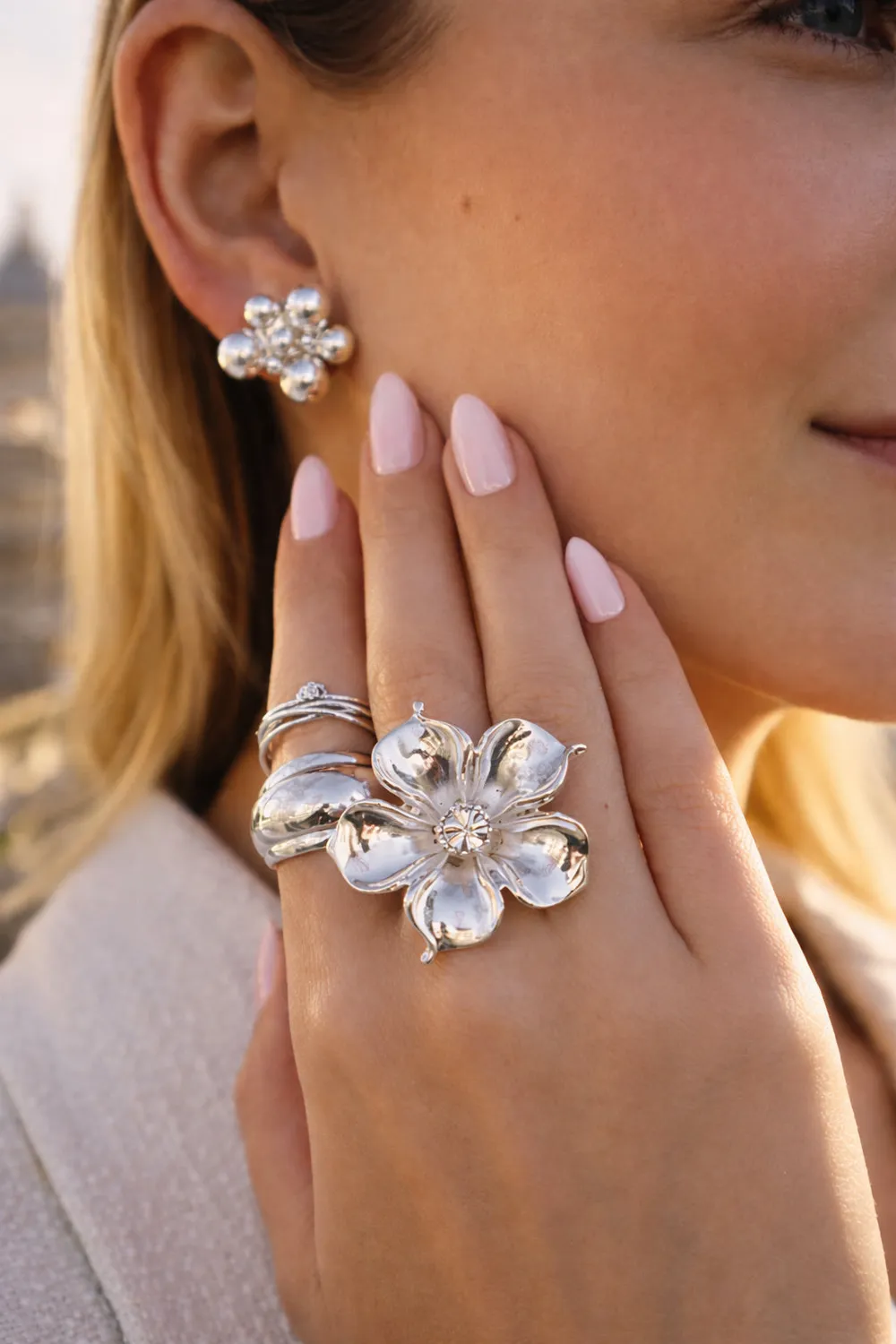 IOAKU La Fleur ring gull str 7 vanntett