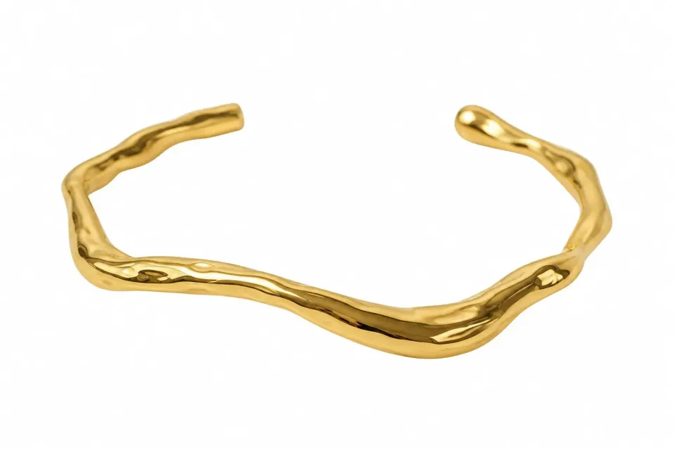 Wos Klara armbånd gull bølge 6,5 cm 18K