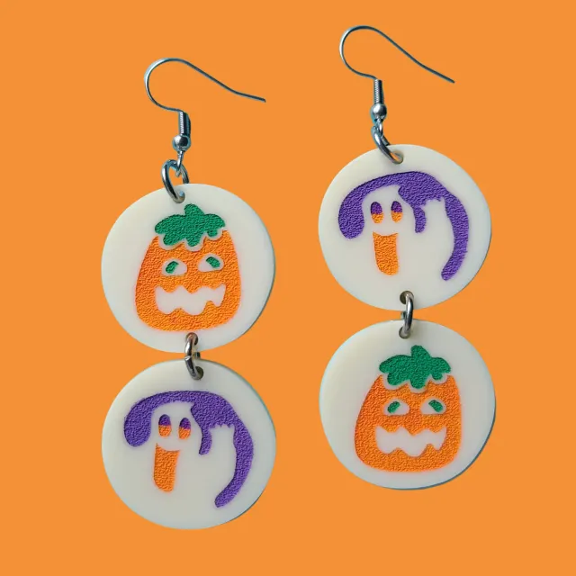 MiniKitty Halloween Cookies øredobber gull akryl