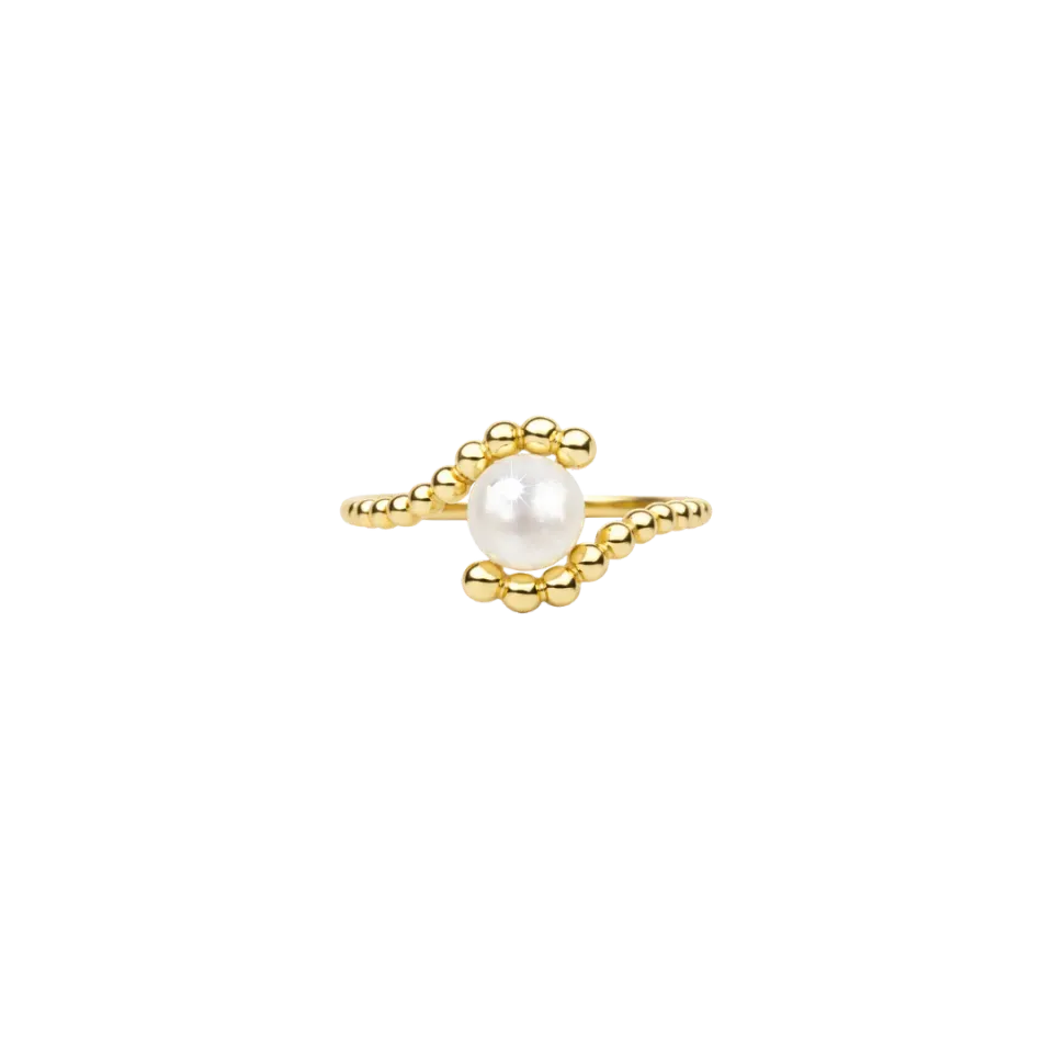 IOAKU Sculptural Pearl ring gull perle str 7