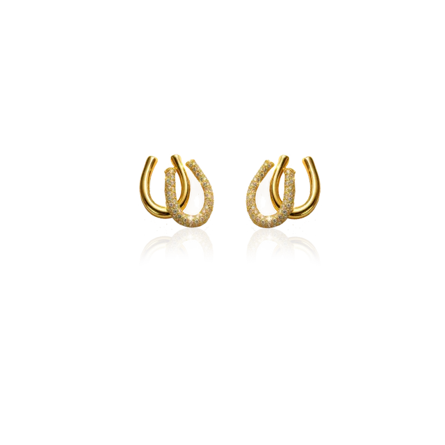 IOAKU Horseshoe Sparkle studs øredobber gull nikkel­fri