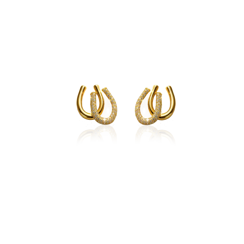 IOAKU Horseshoe Sparkle studs øredobber gull nikkel­fri