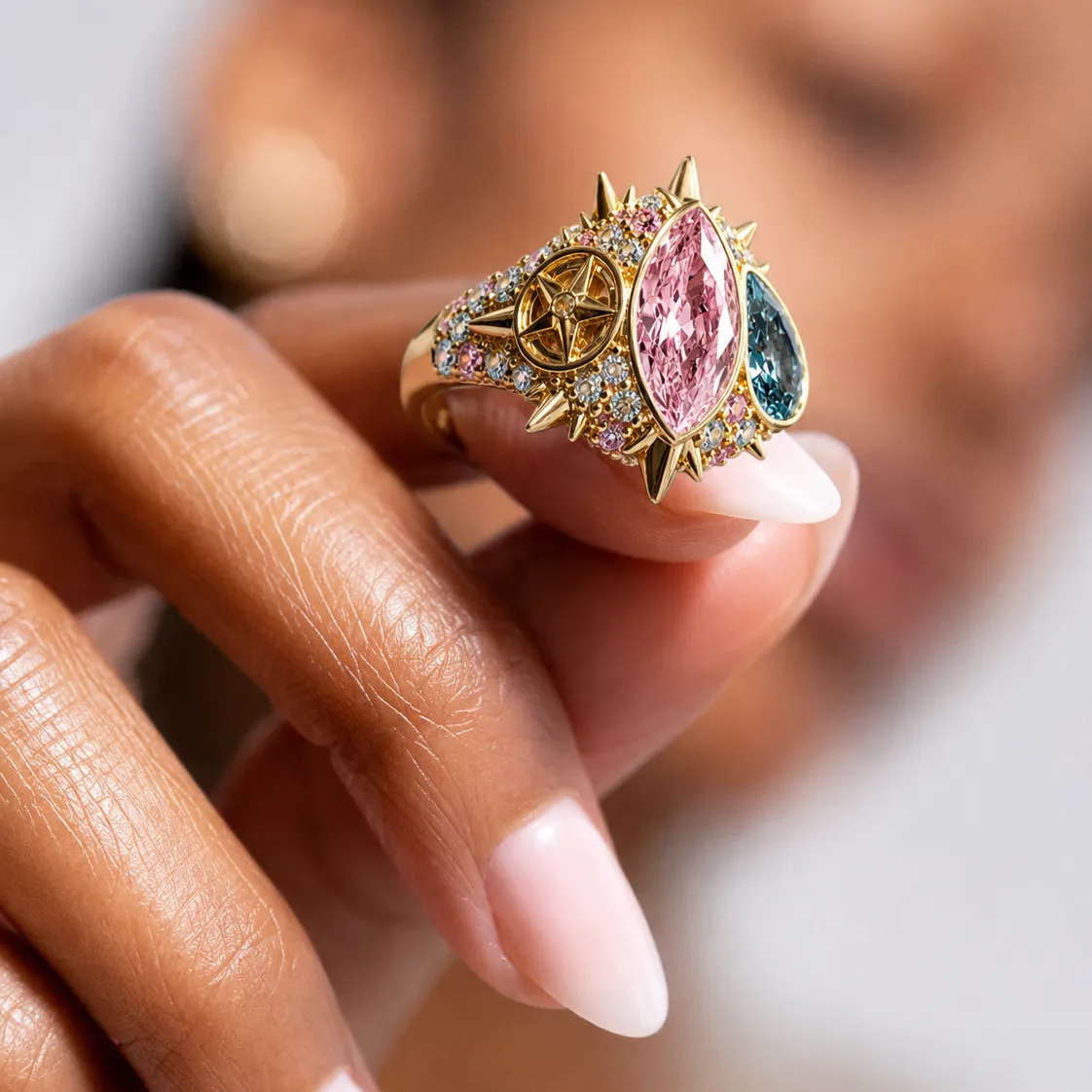 IOAKU Elecktra Sparkle Multi ring gull multi