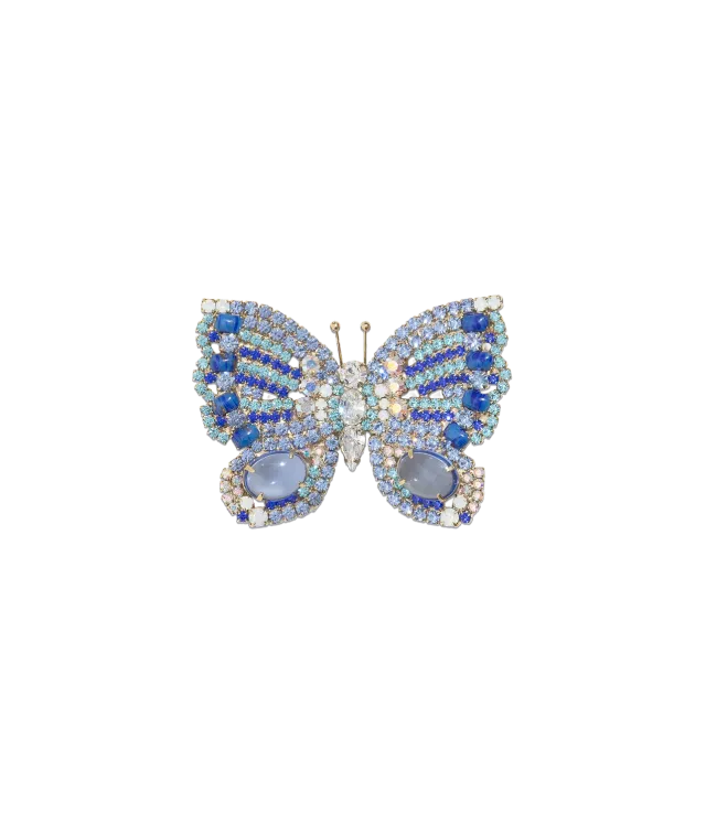 Loren Hope Small Butterfly brosje Crystal AB Aqua Light Sapphire