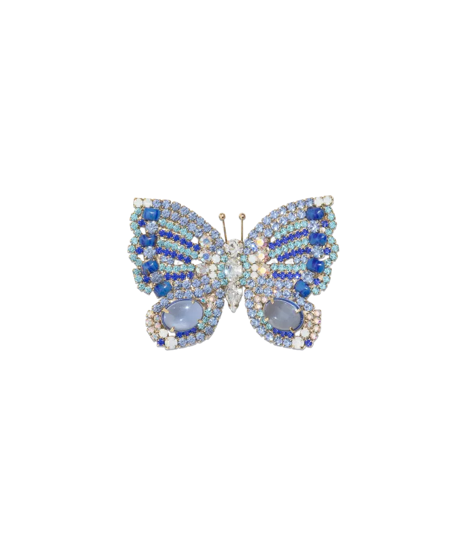 Loren Hope Small Butterfly brosje Crystal AB Aqua Light Sapphire