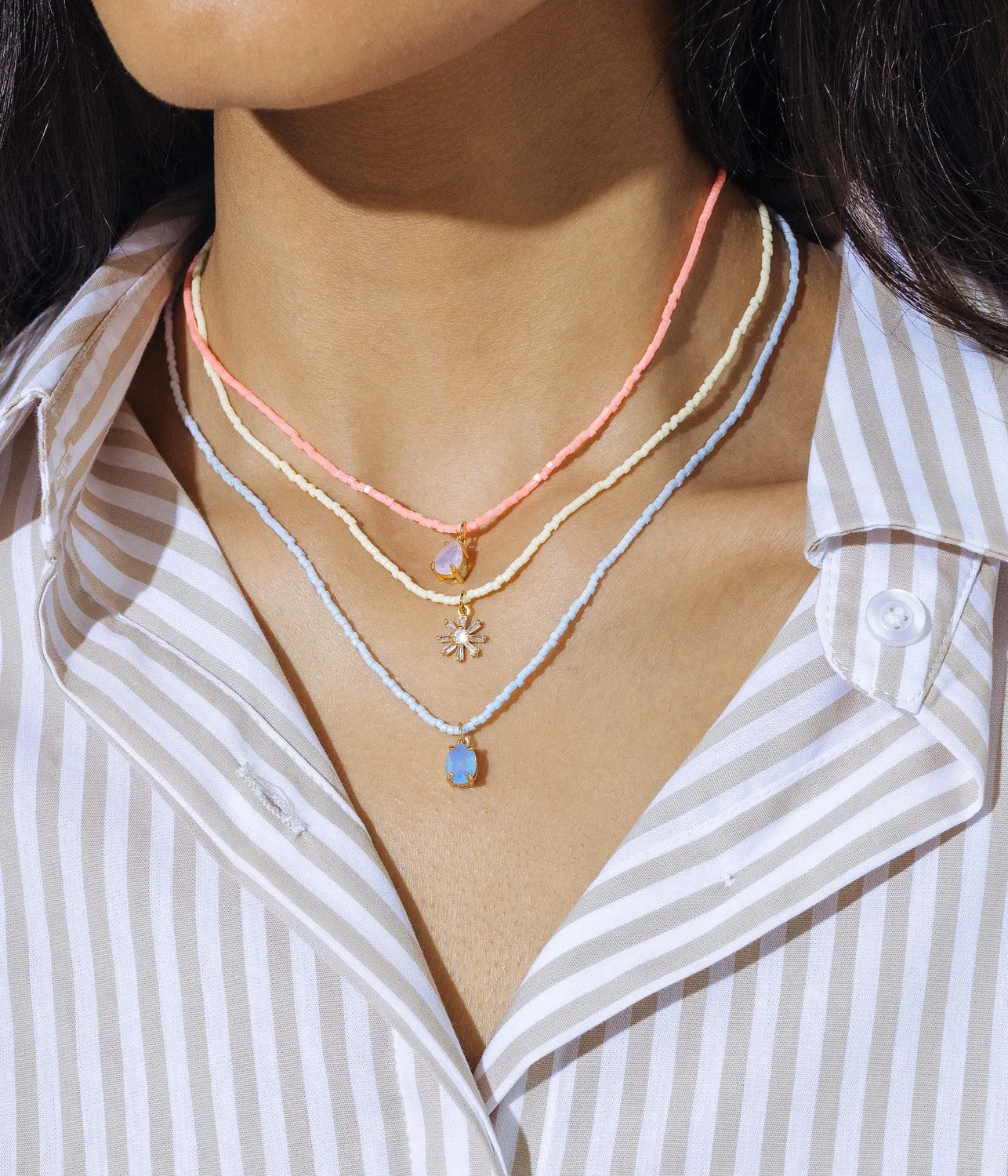 Loren Hope Maya Seed Bead halssmykke blå gull