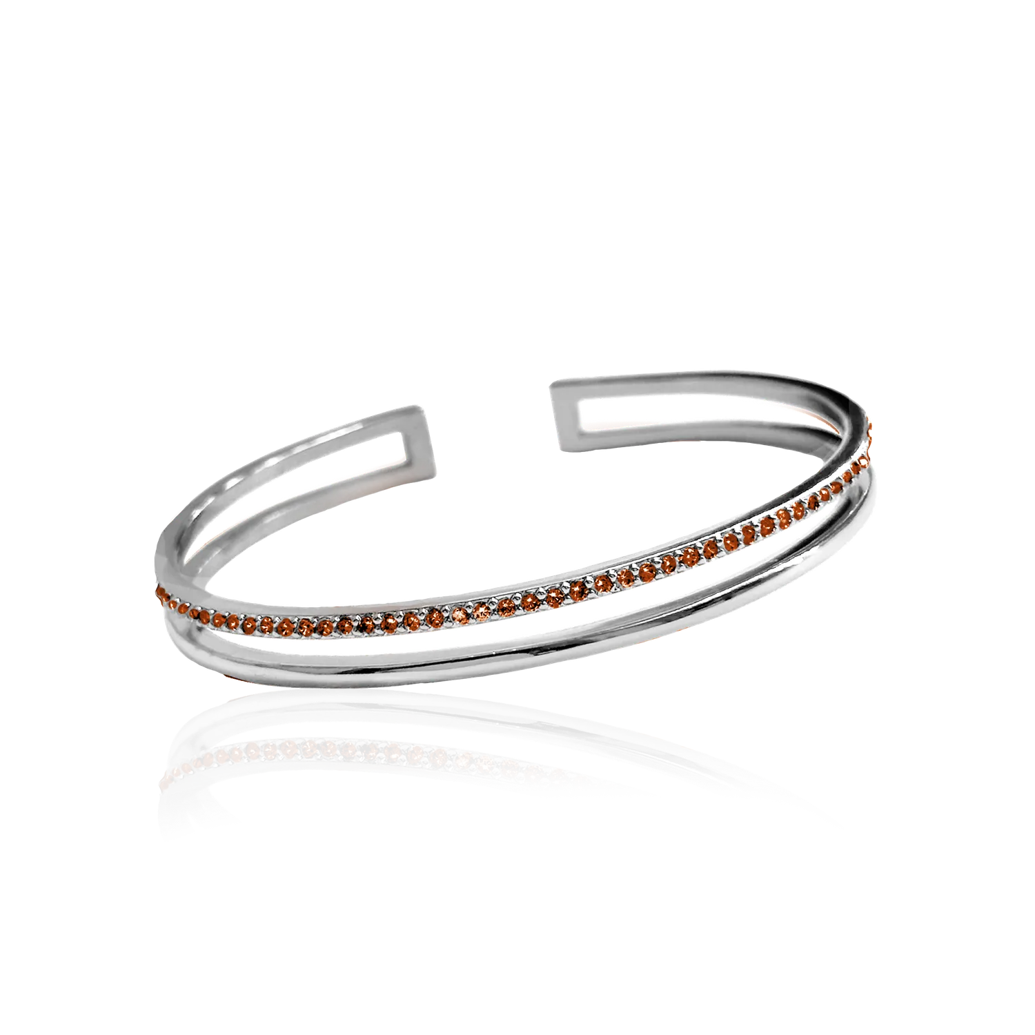 IOAKU Plain Crystal Twin Cuff armbånd rød åpen