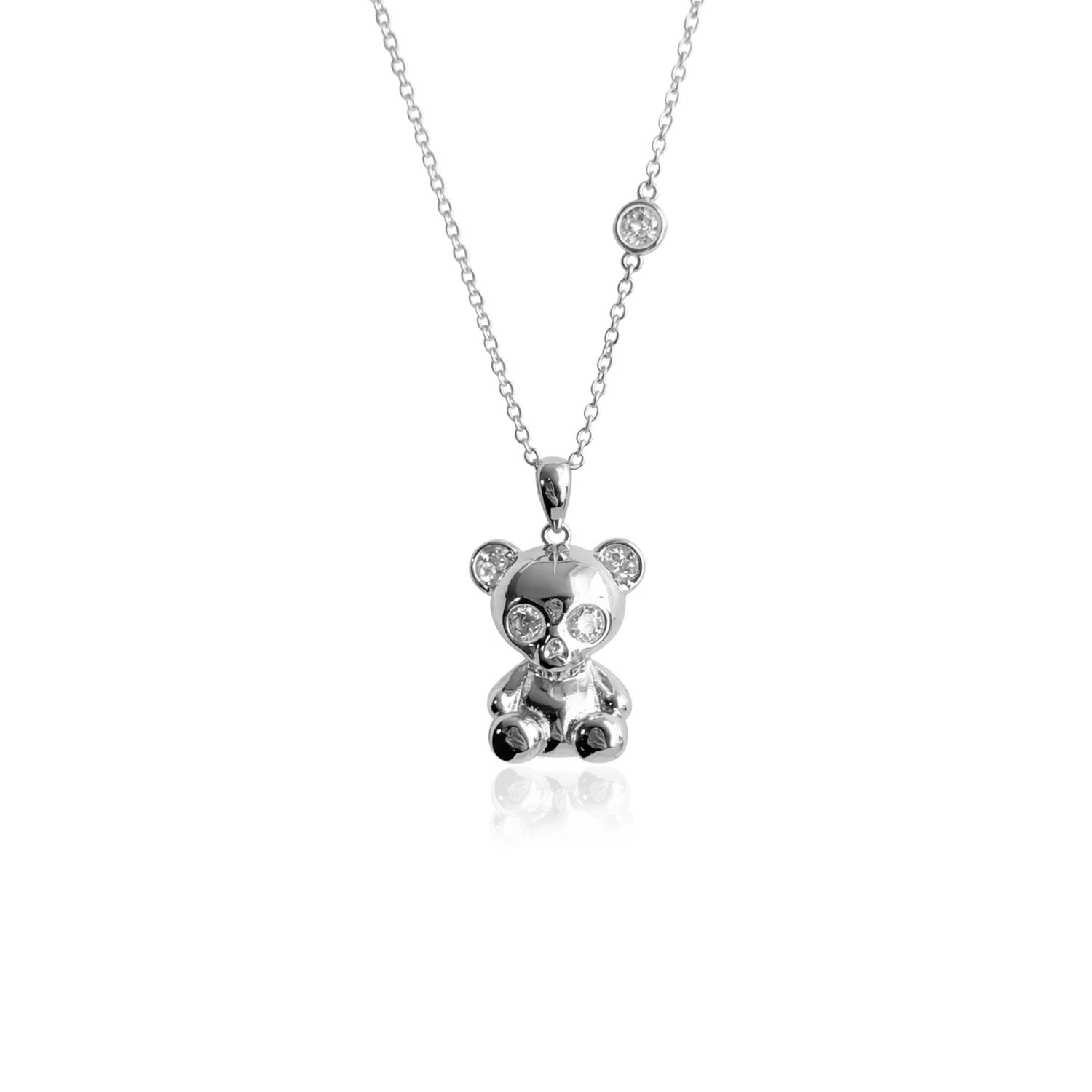 IOAKU Bear Skeleton halssmykke hvit bamse