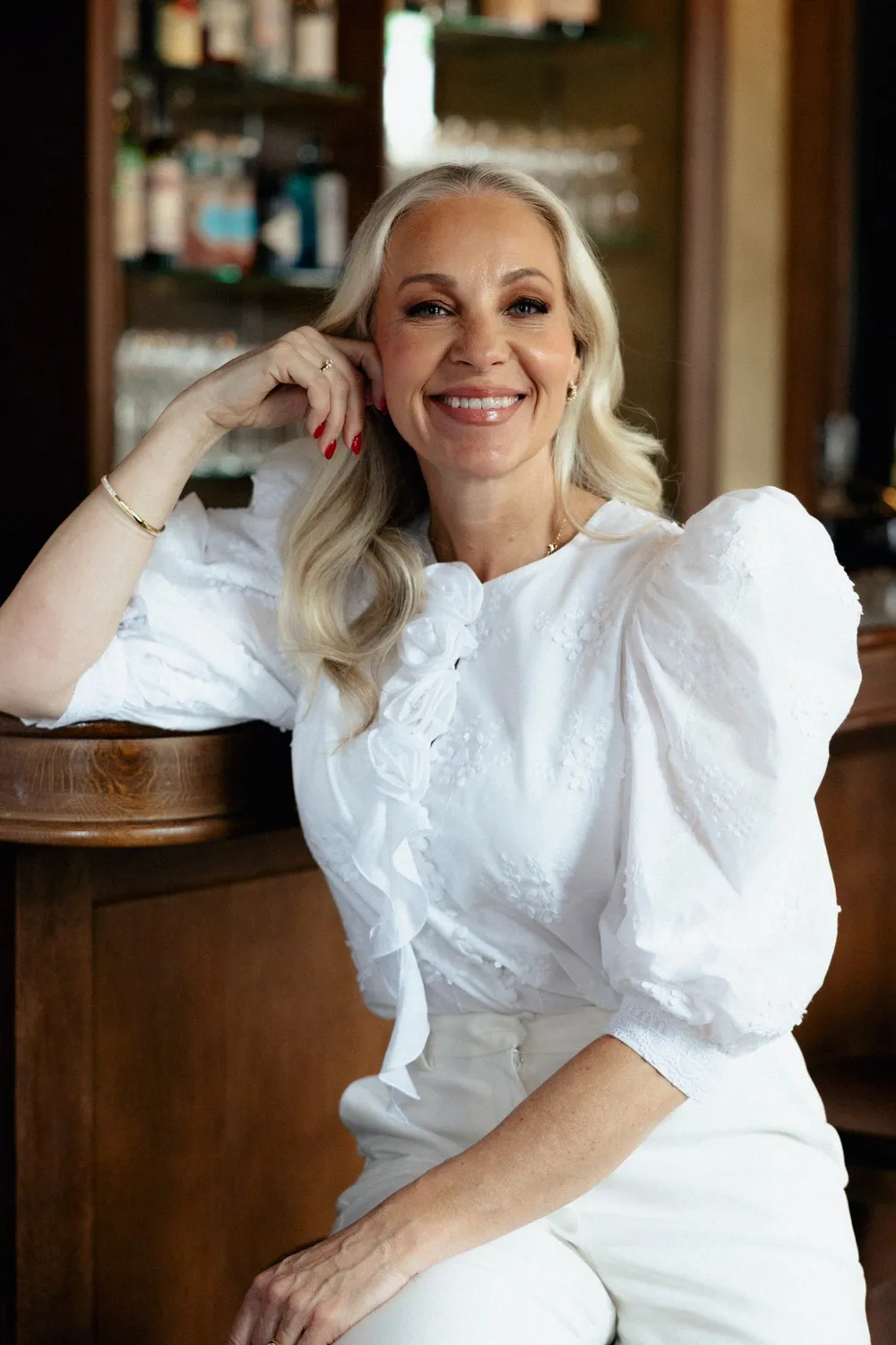 Janne Formoe Vilekerikkepuff bluse hvit bomull