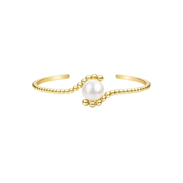 IOAKU Sculptural Pearl Cuff armring gull perler