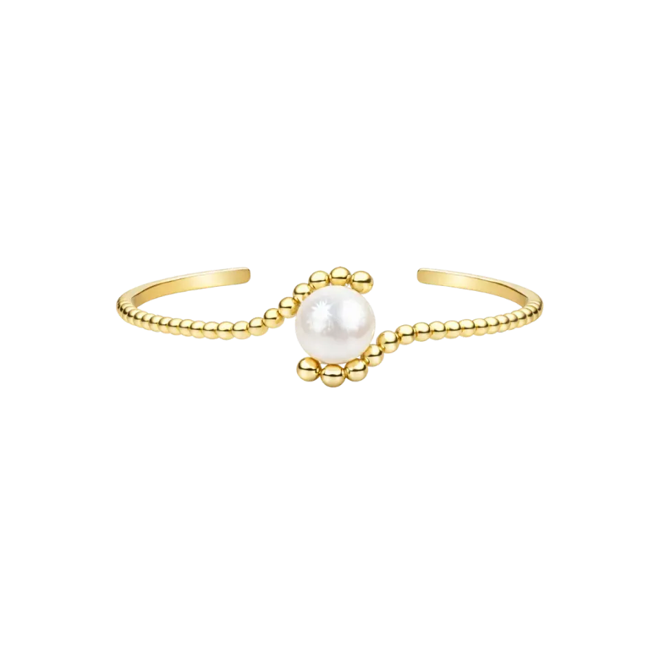 IOAKU Sculptural Pearl Cuff armring gull perler