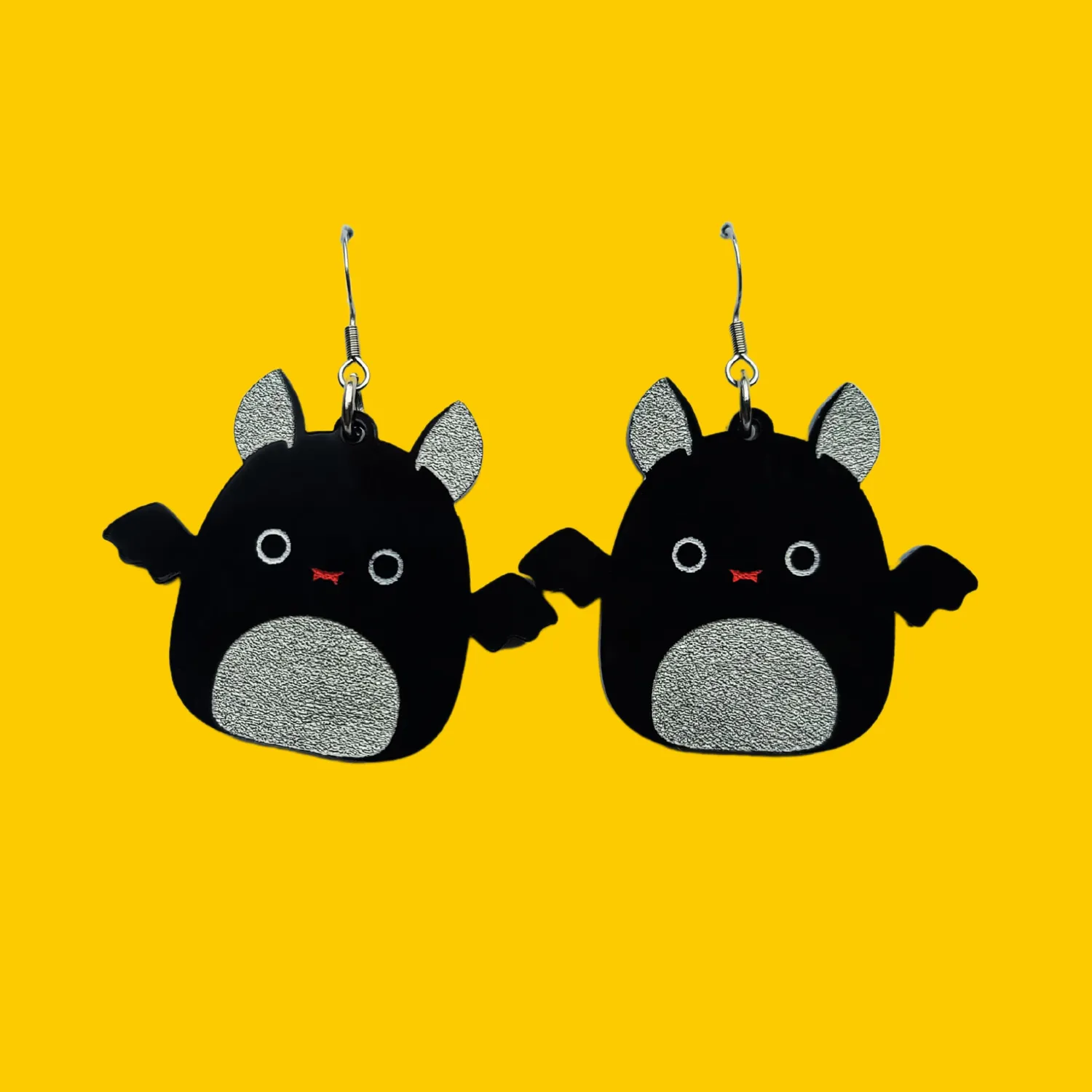 MiniKitty Squish Emily Bat øredobber svart akryl