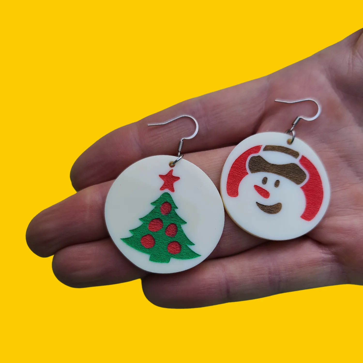 MiniKitty Christmas Cookies øredobber snømann tre