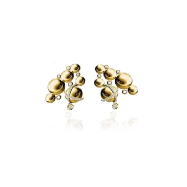 IOAKU Berry Crystal Luxe studs øredobber gull 2 cm