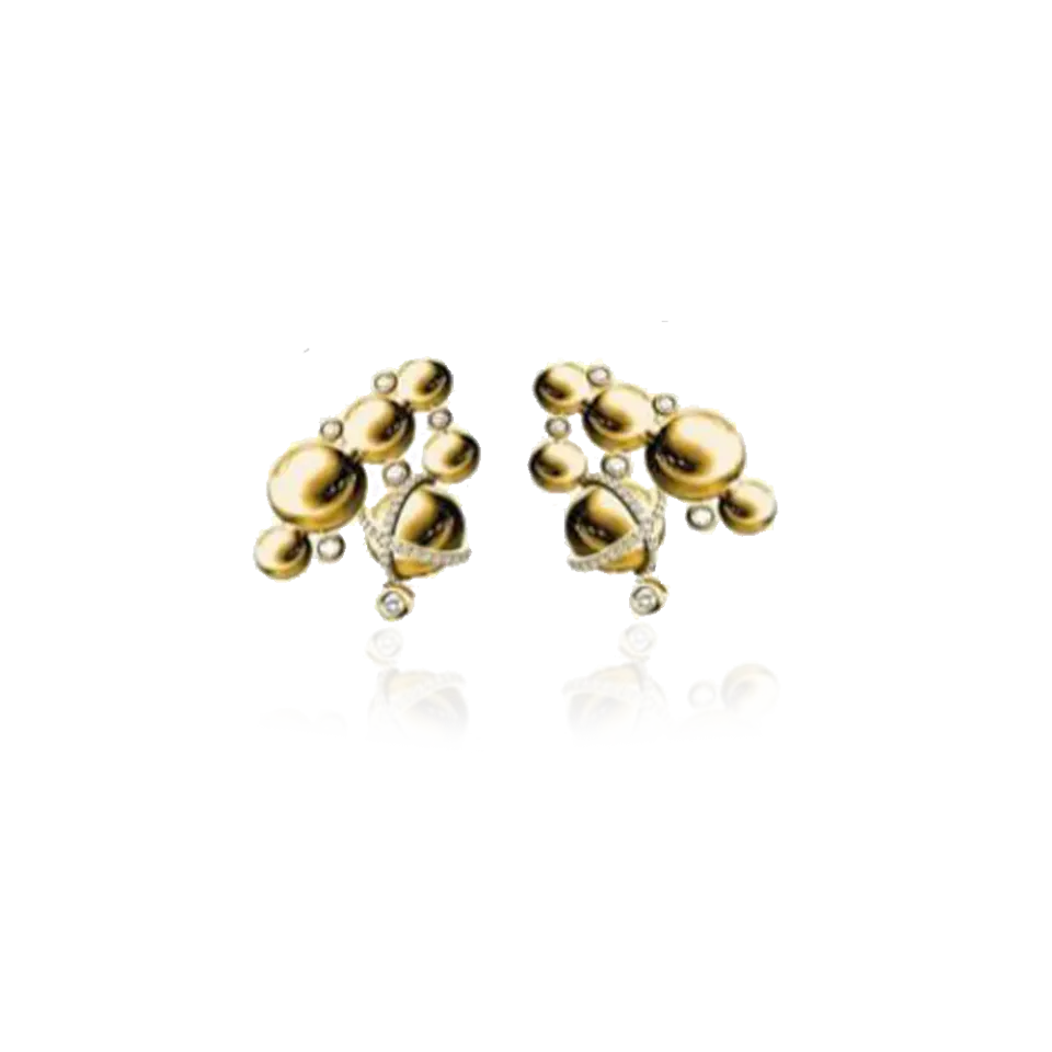 IOAKU Berry Crystal Luxe studs øredobber gull 2 cm