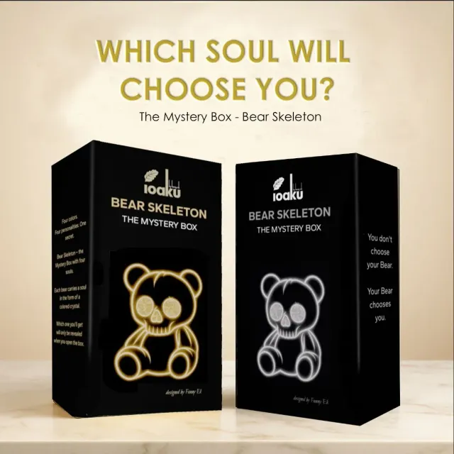 IOAKU Bear Skeleton mystery box sølv øredobber
