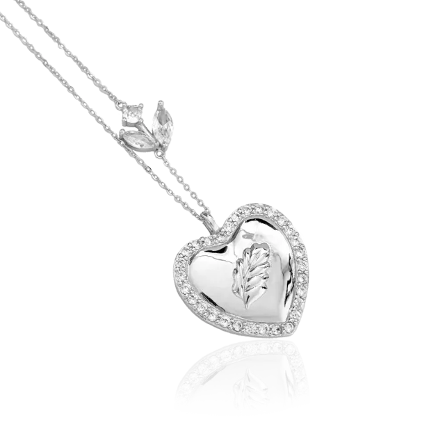 IOAKU Heart of Mistletoe kjede 40+8cm sølv