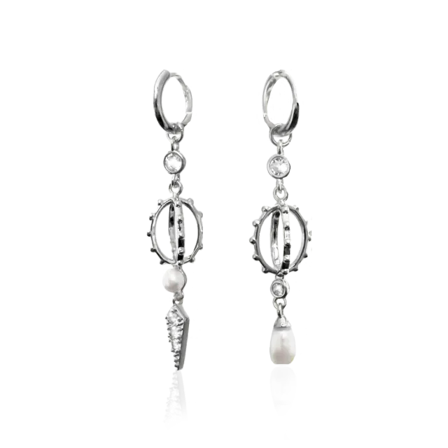 IOAKU Chic Pearl Hoop øredobber gull 6 cm