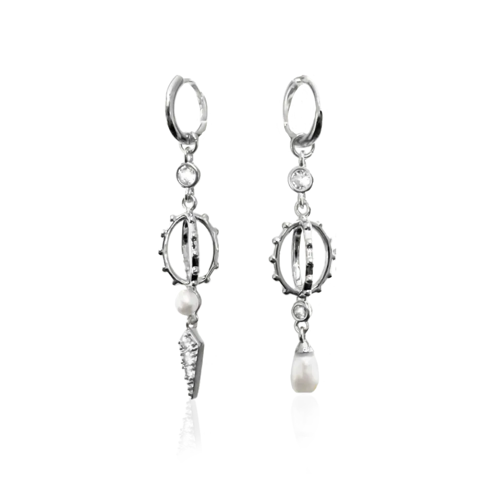 IOAKU Chic Pearl Hoop øredobber gull 6 cm