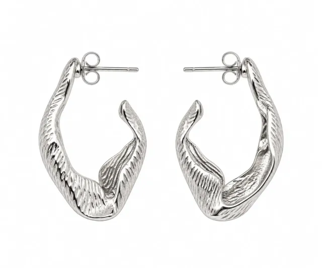Wos Wolfie creoler sølv 3,5 cm hoops