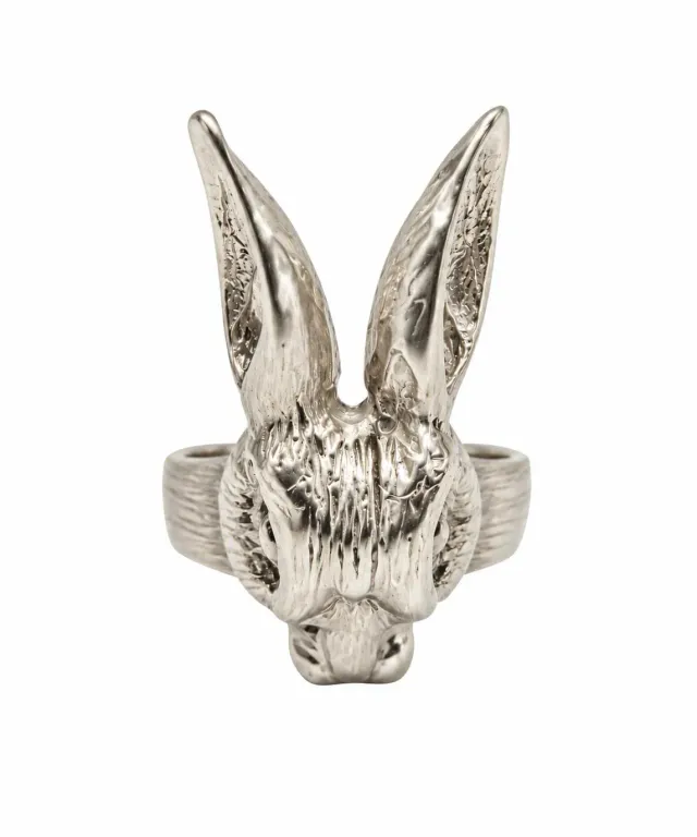 Wos Rabbit ring kanin 925 sølv justerbar