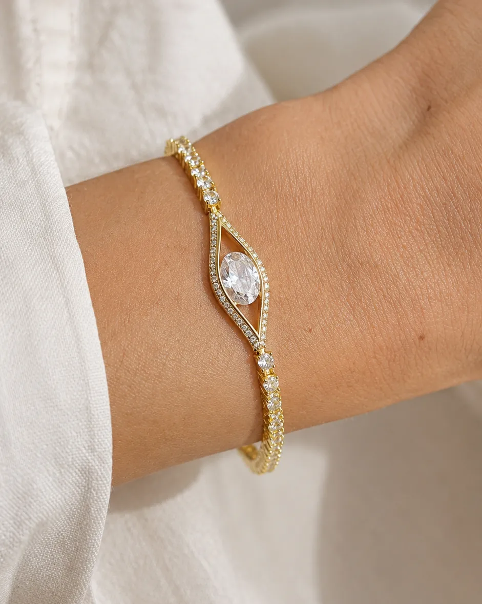 IOAKU Elecktra Sparkle Eye armbånd hvit 17,5 cm