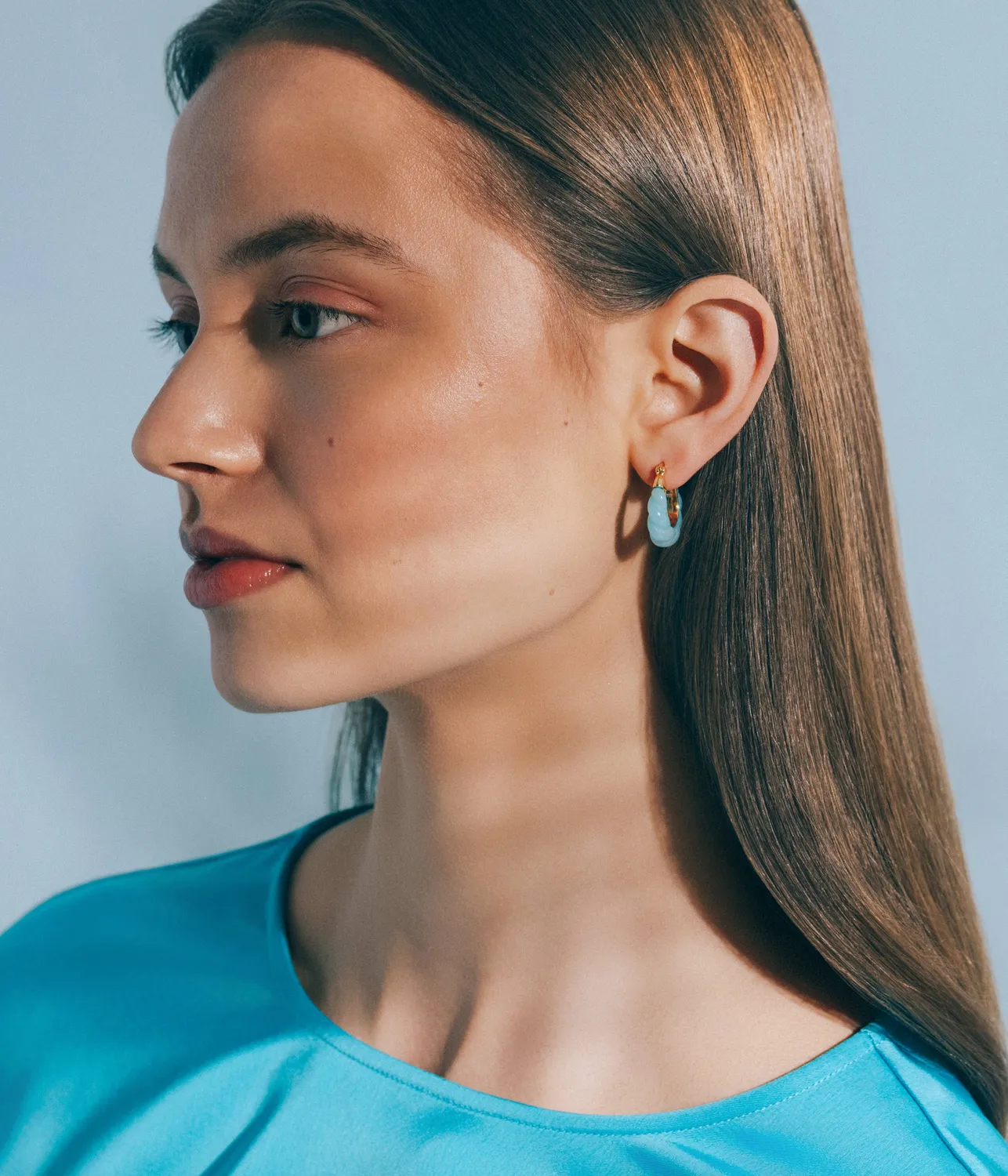 Loren Hope Alani Hoop øredobber turkis resin