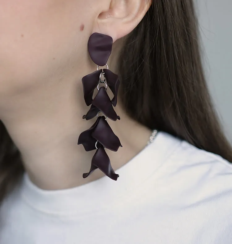 Wos Flake øredobber lilla akryl 9,5 cm