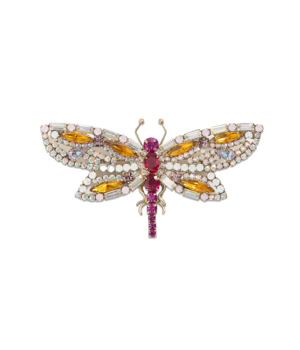 Loren Hope Ruby Radiant Dragonfly brosje multi