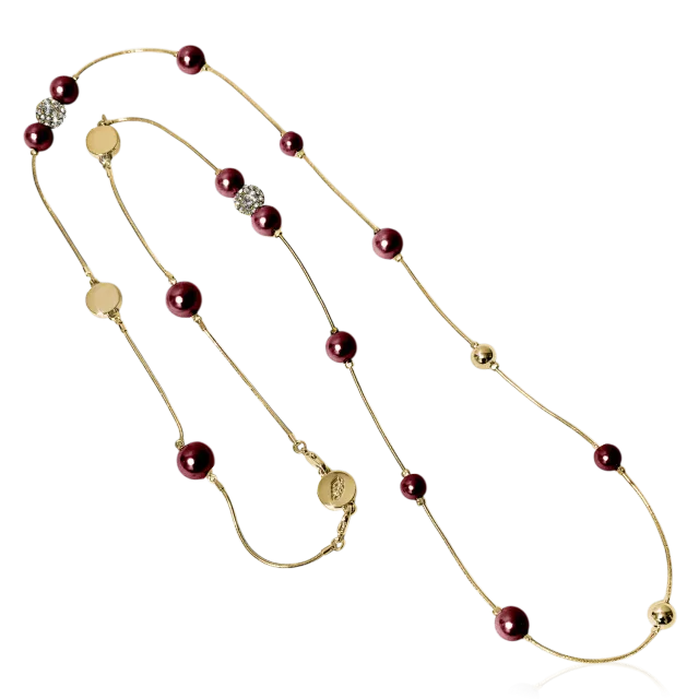 IOAKU Berry Pearl Sparkle Iconic halskjede burgunder