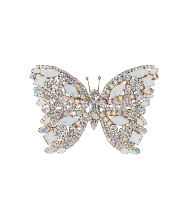 Loren Hope Butterfly X-Large brosje crystal white opal
