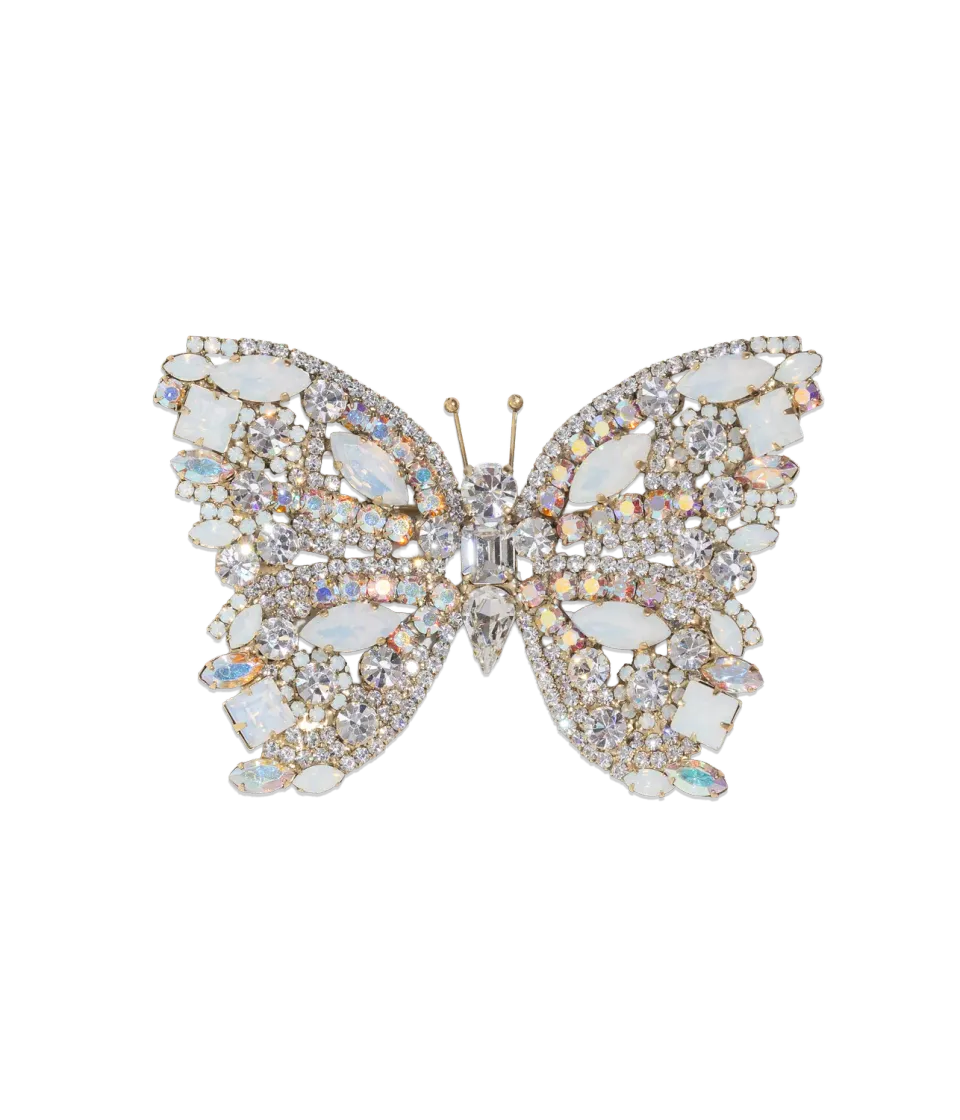 Loren Hope Butterfly X-Large brosje crystal white opal