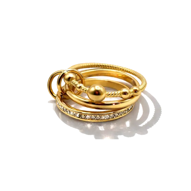 IOAKU Berry Signature Sparkle ring gull vanntålig