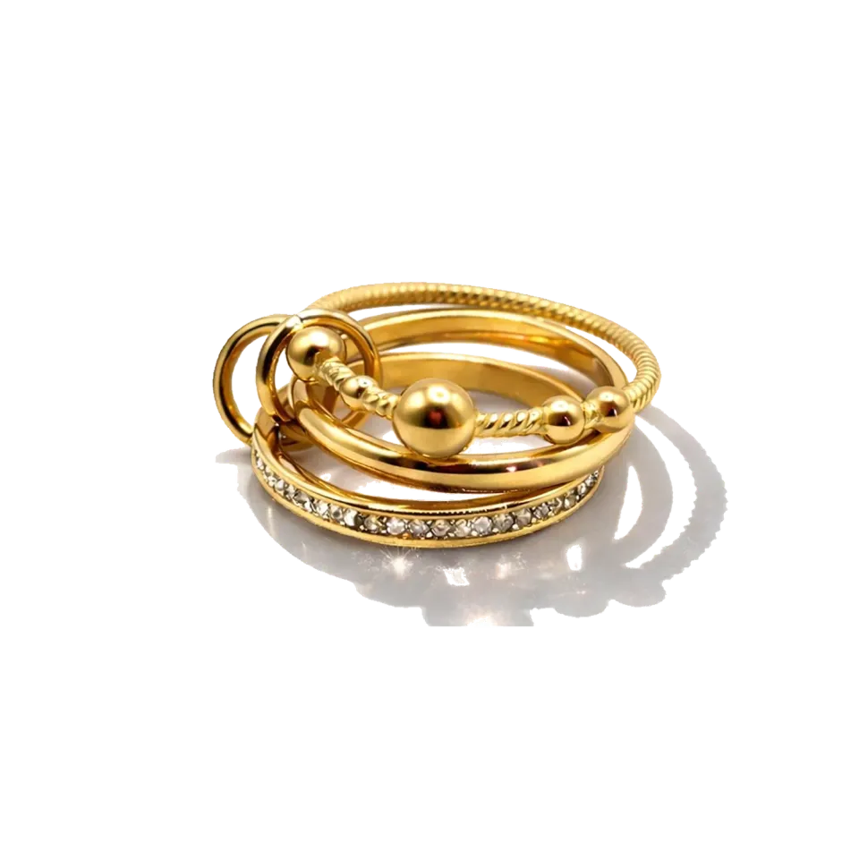 IOAKU Berry Signature Sparkle ring gull vanntålig
