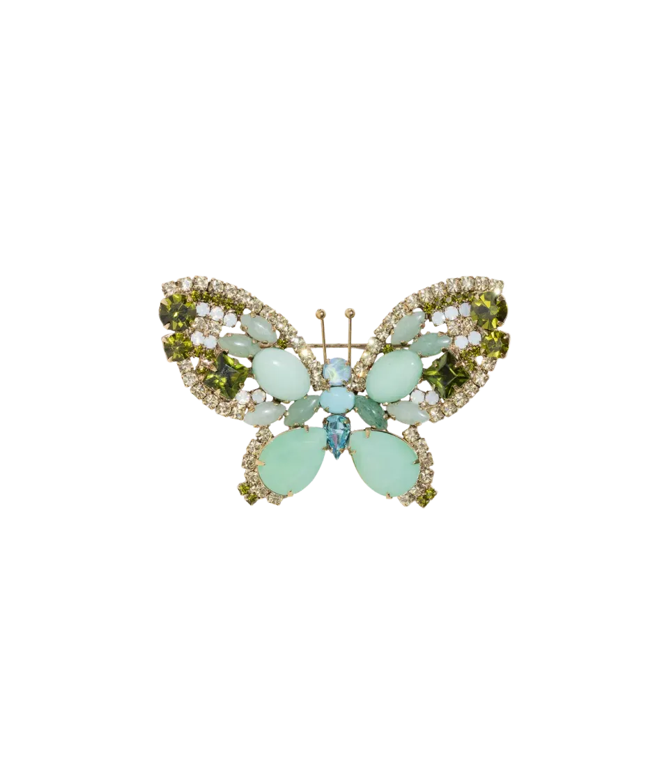 Loren Hope Butterfly Medium brosje aventurin olivin aqua