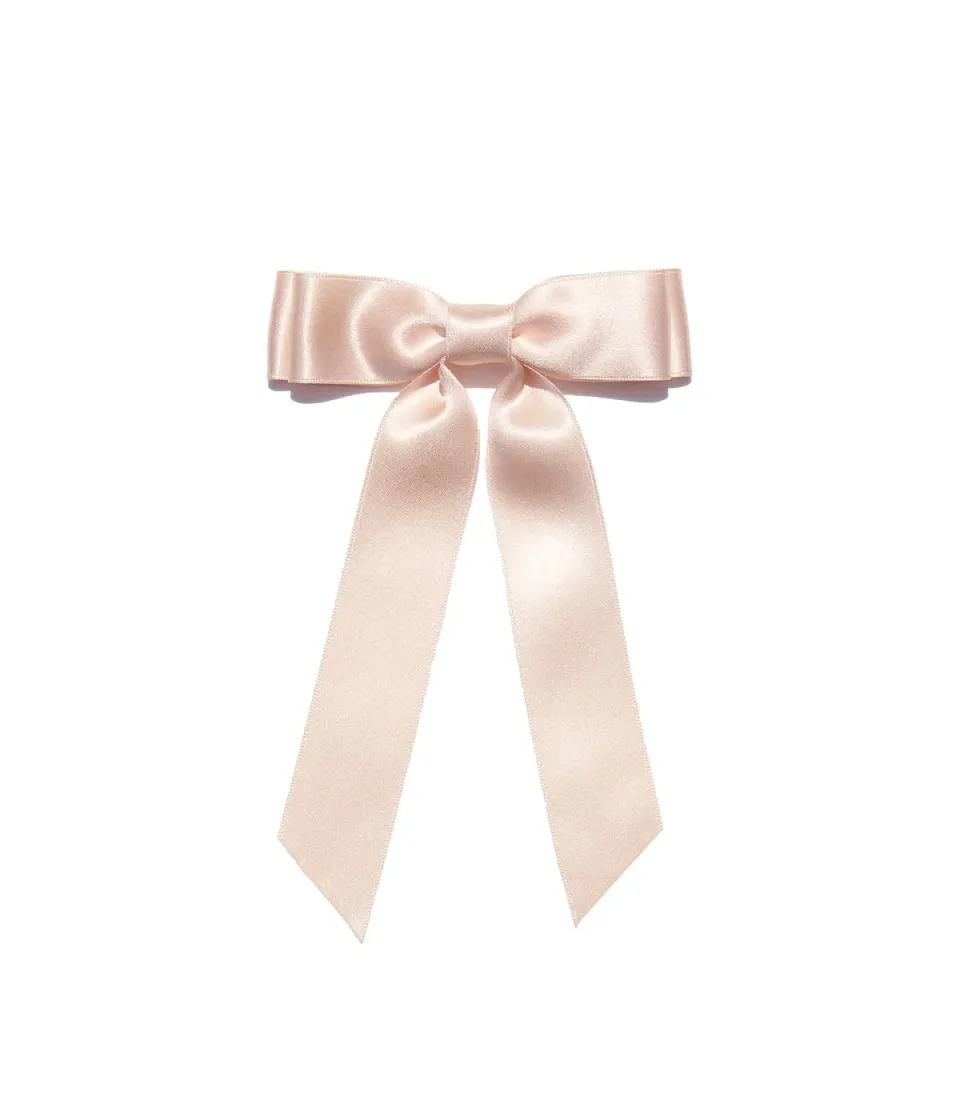 Loren Hope Bardot Bow hårsløyfe blush silke