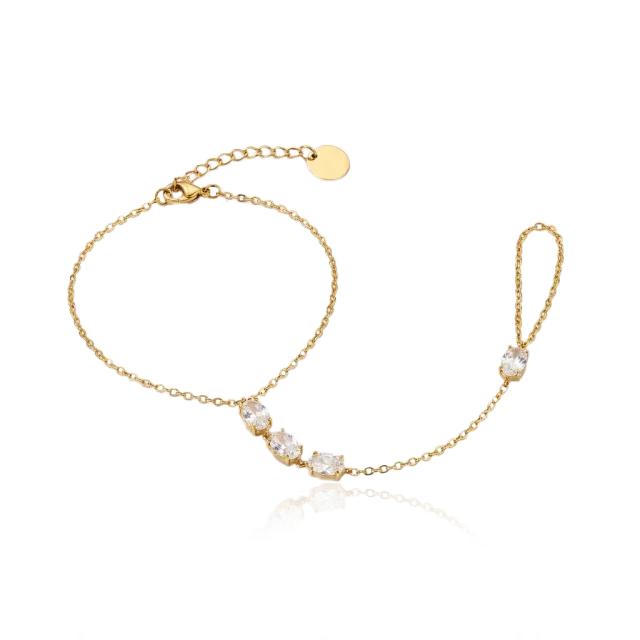 IOAKU Triple Crystal Allure armbånd gull
