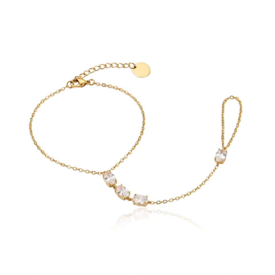 IOAKU Triple Crystal Allure armbånd gull