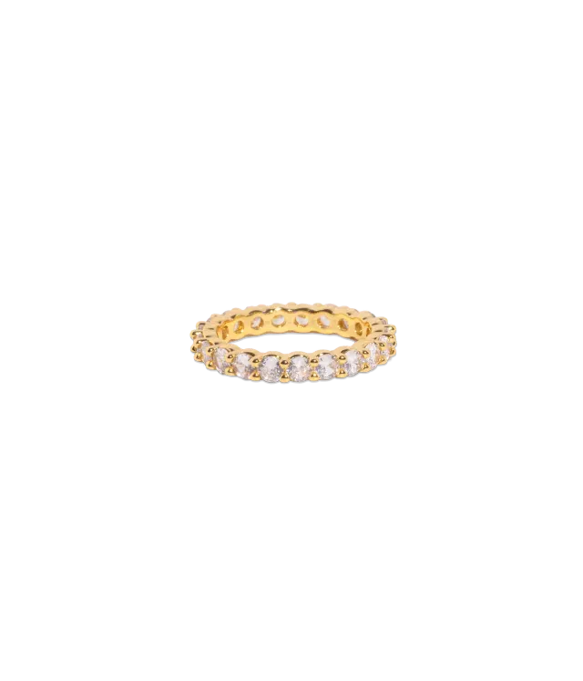 Loren Hope Theo ring gull CZ str 6-9 evighetsring