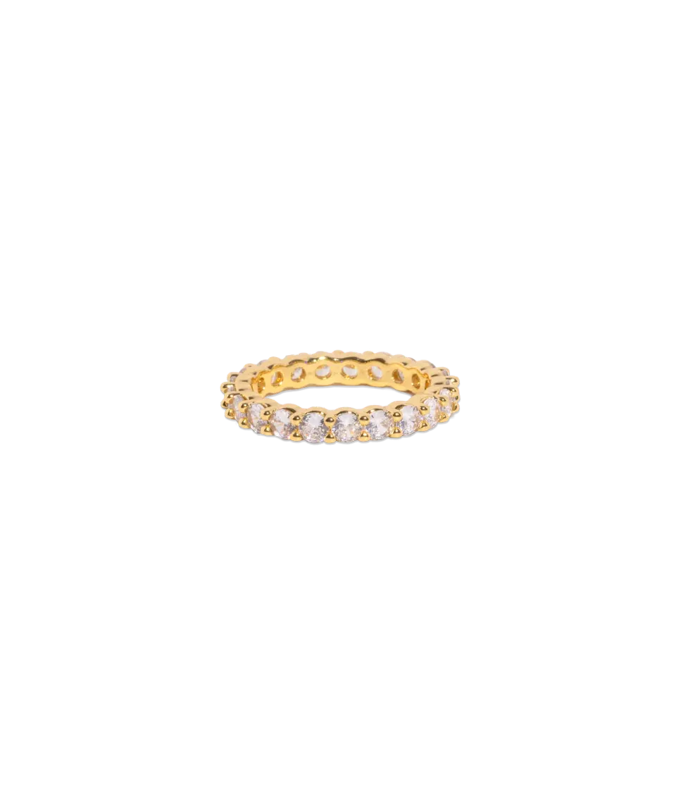 Loren Hope Theo ring gull CZ str 6-9 evighetsring
