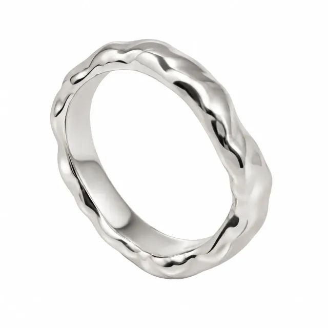 Wos Up Sam ring sølv bølget 5mm skulpturell