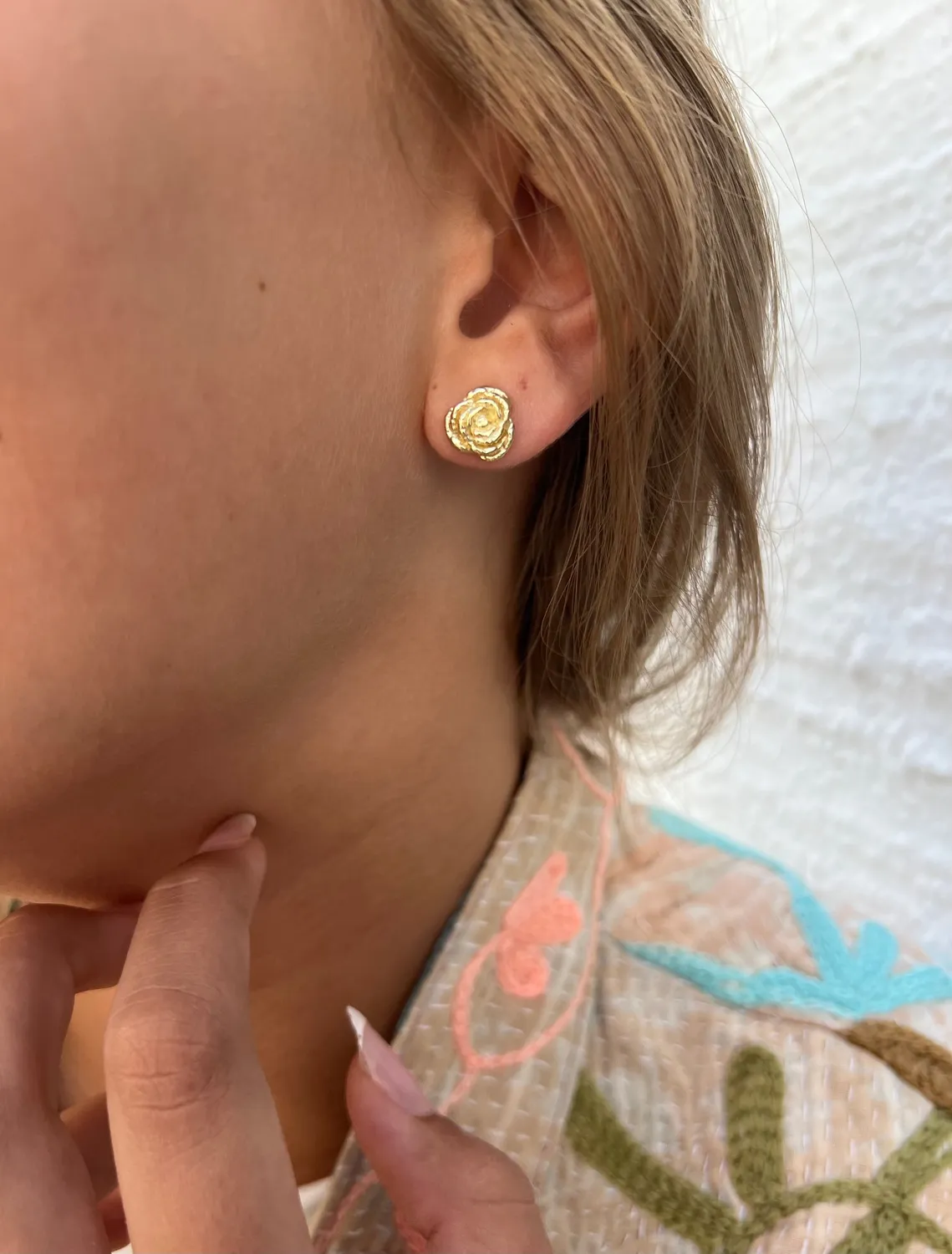 Wioga Diana øreringe forgylt 1 cm rose gull