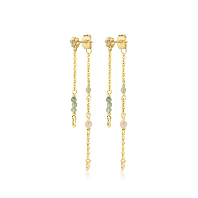 Wioga Renee øreringer forgylt 6,6 cm perle