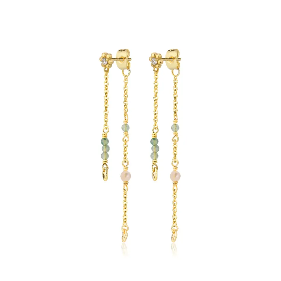Wioga Renee øreringer forgylt 6,6 cm perle