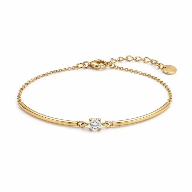 IOAKU Linear Crystal armbånd gull rustfritt stål