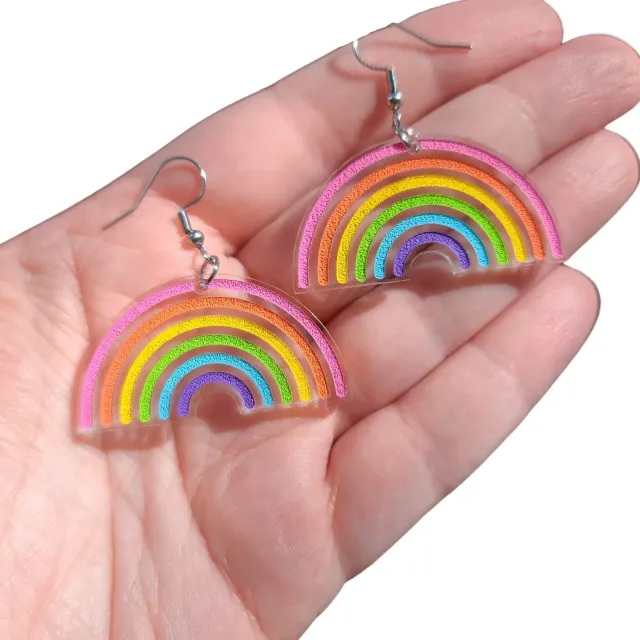 MiniKitty Simple Bright Rainbow øredobber regnbue hypoallergene