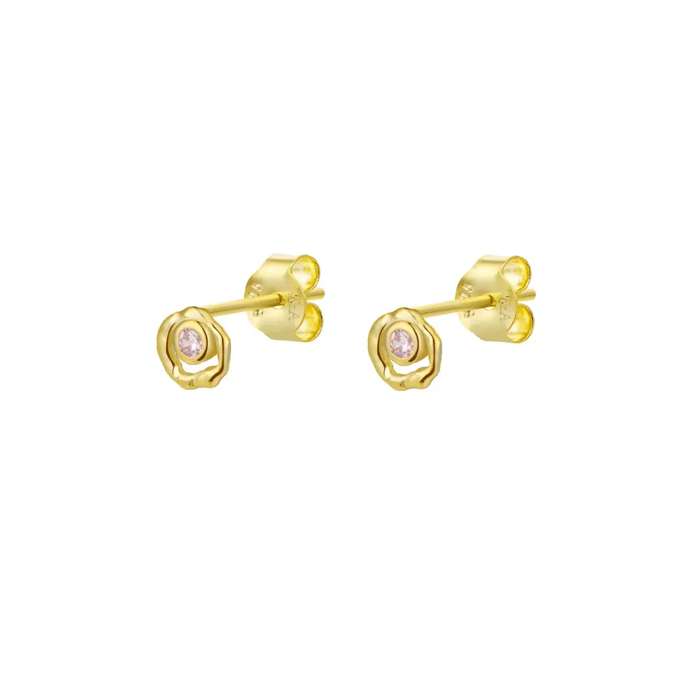Wioga Salva E-8208-GP øreringe forgylt rosa zirconia