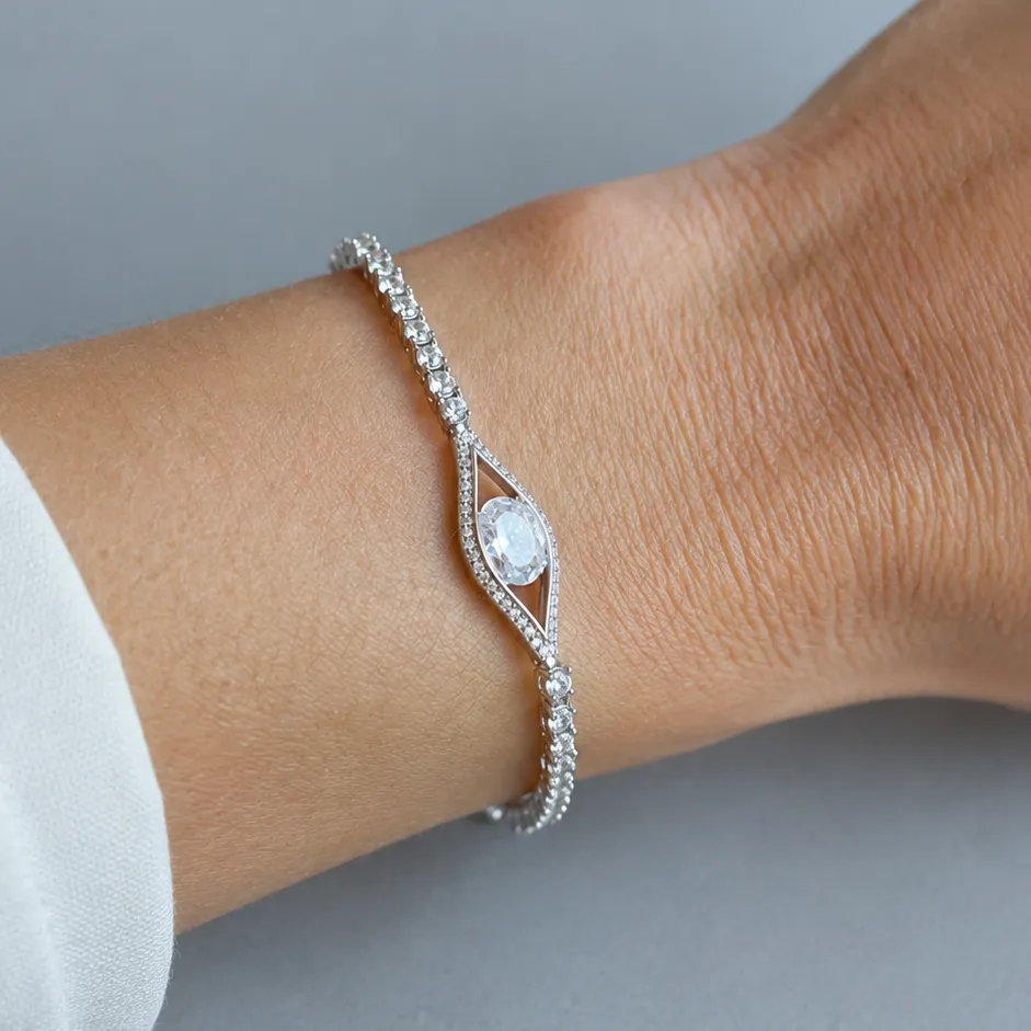 IOAKU Elecktra Sparkle Eye armbånd hvit 17,5 cm
