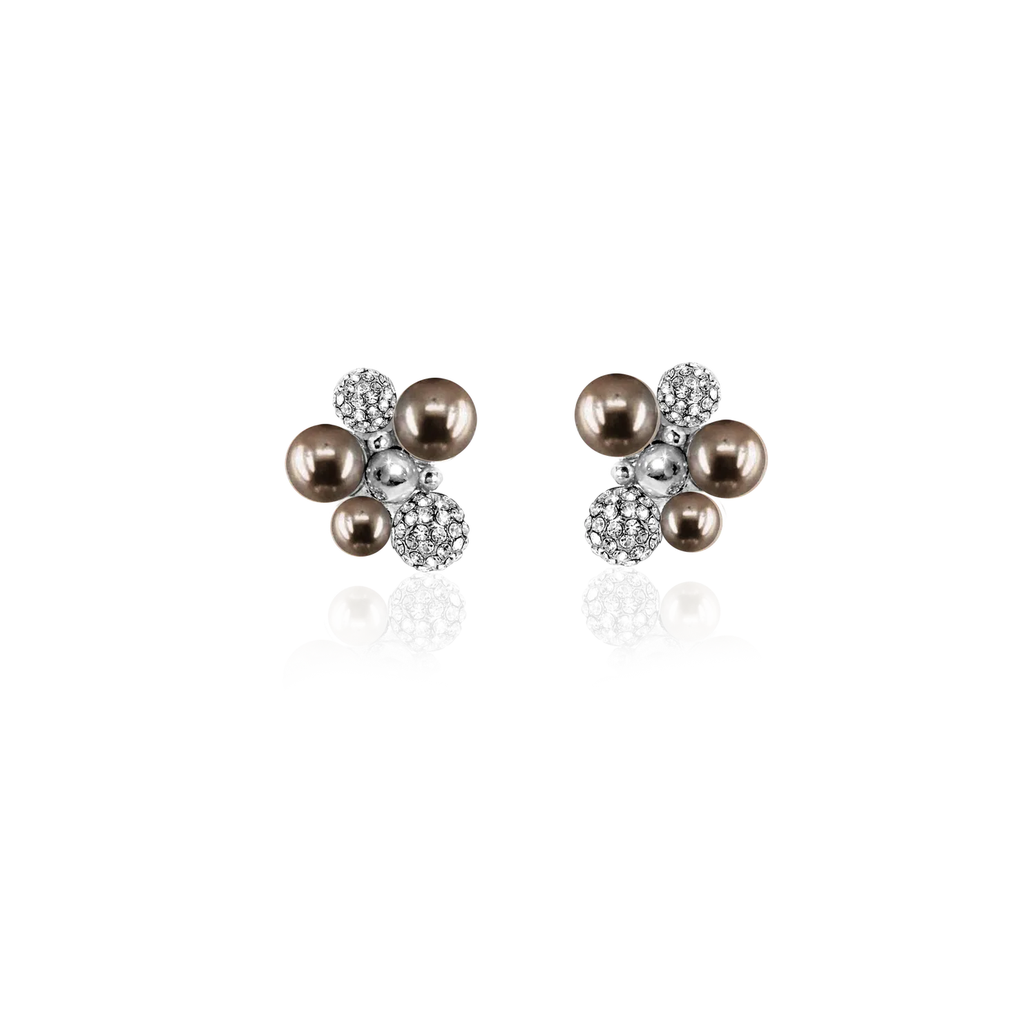 IOAKU Berry Pearl Sparkle studs brun gull krystall